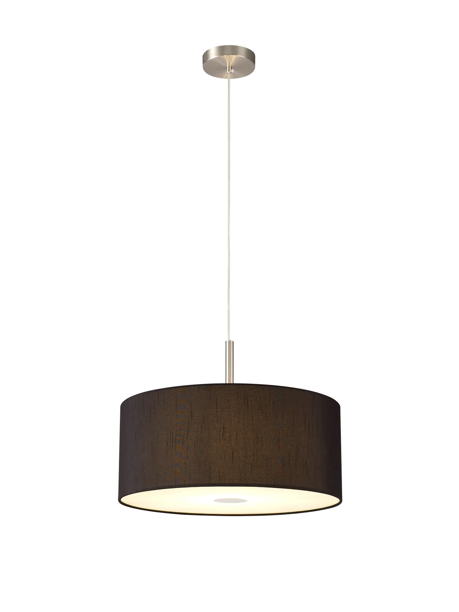 Baymont 40cm 3 Light Pendant Satin Nickel, Black, Frosted Diffuser DK0445  Deco Baymont SN BL